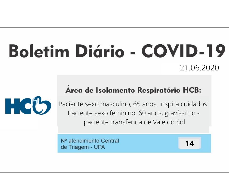 Boletim Diário - Área de Isolamento Respiratório COVID-19