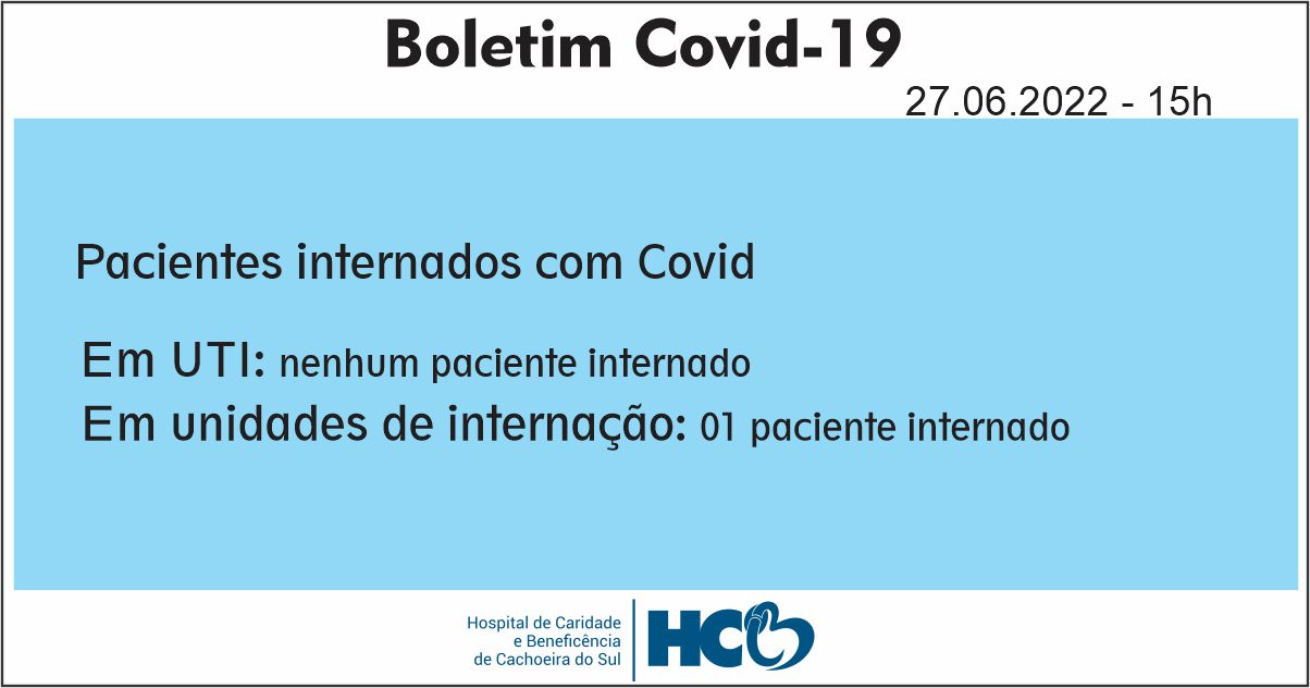 BOLETIM COVID HCB - CACHOEIRA DO SUL