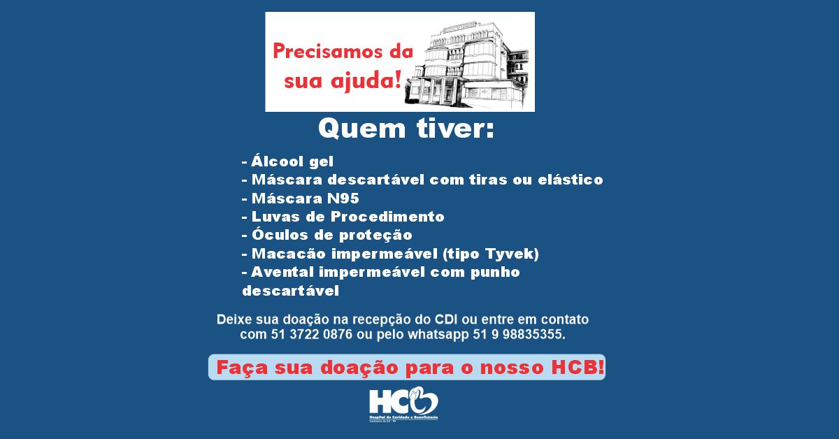 HCB lança campanha de doações
