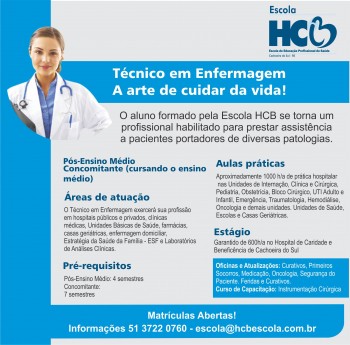 Escola HCB está com inscrições abertas